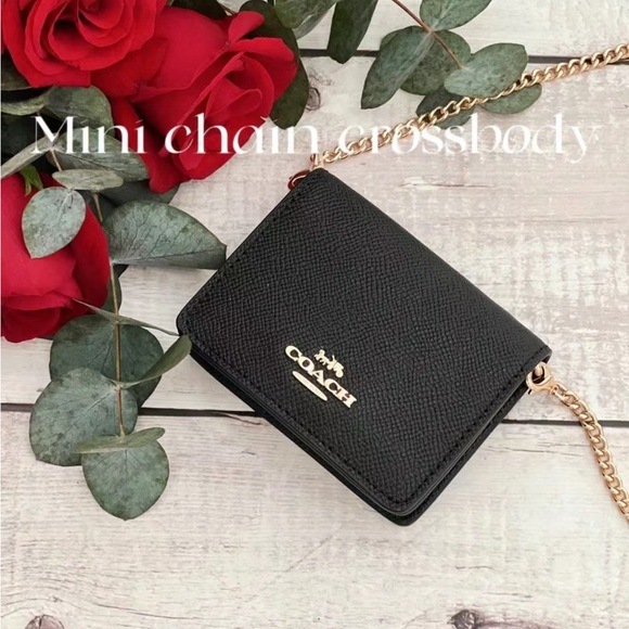 NWT Coach Mini Wallet On A Chain Black - Picture 5 of 12